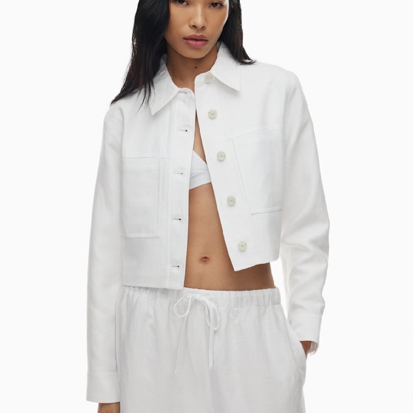 NWT Wilfred Cropped White CruiseLinen Jacket Size Medium - Picture 1 of 11